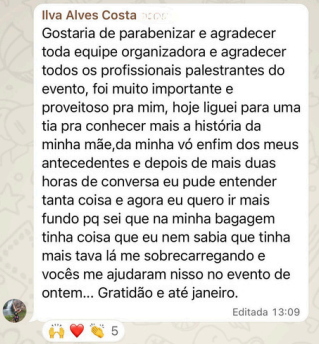 Depoimento escrito de Ilva Alves Costa