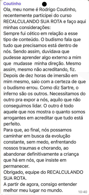 Depoimento escrito de Rodrigo Coutinho